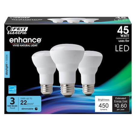 Feit Electric Feit Enhance R20 E26 (Medium) LED Bulb Daylight 45 Watt Equivalence 3 pk R20DM/950CA/3
